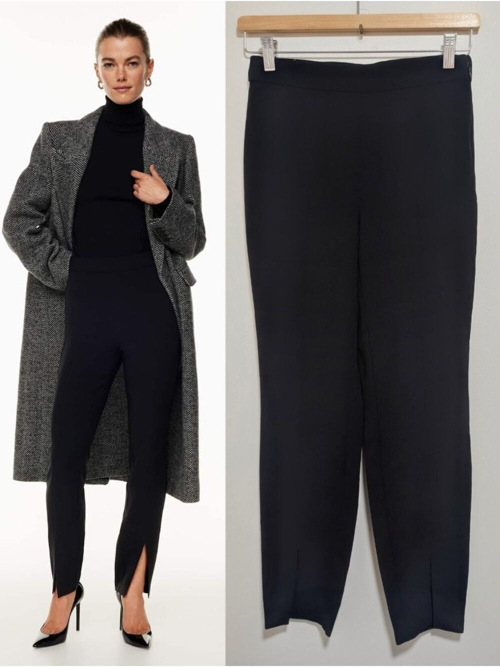 Aritzia Babaton | Cassatt Slit-front Pant In Black